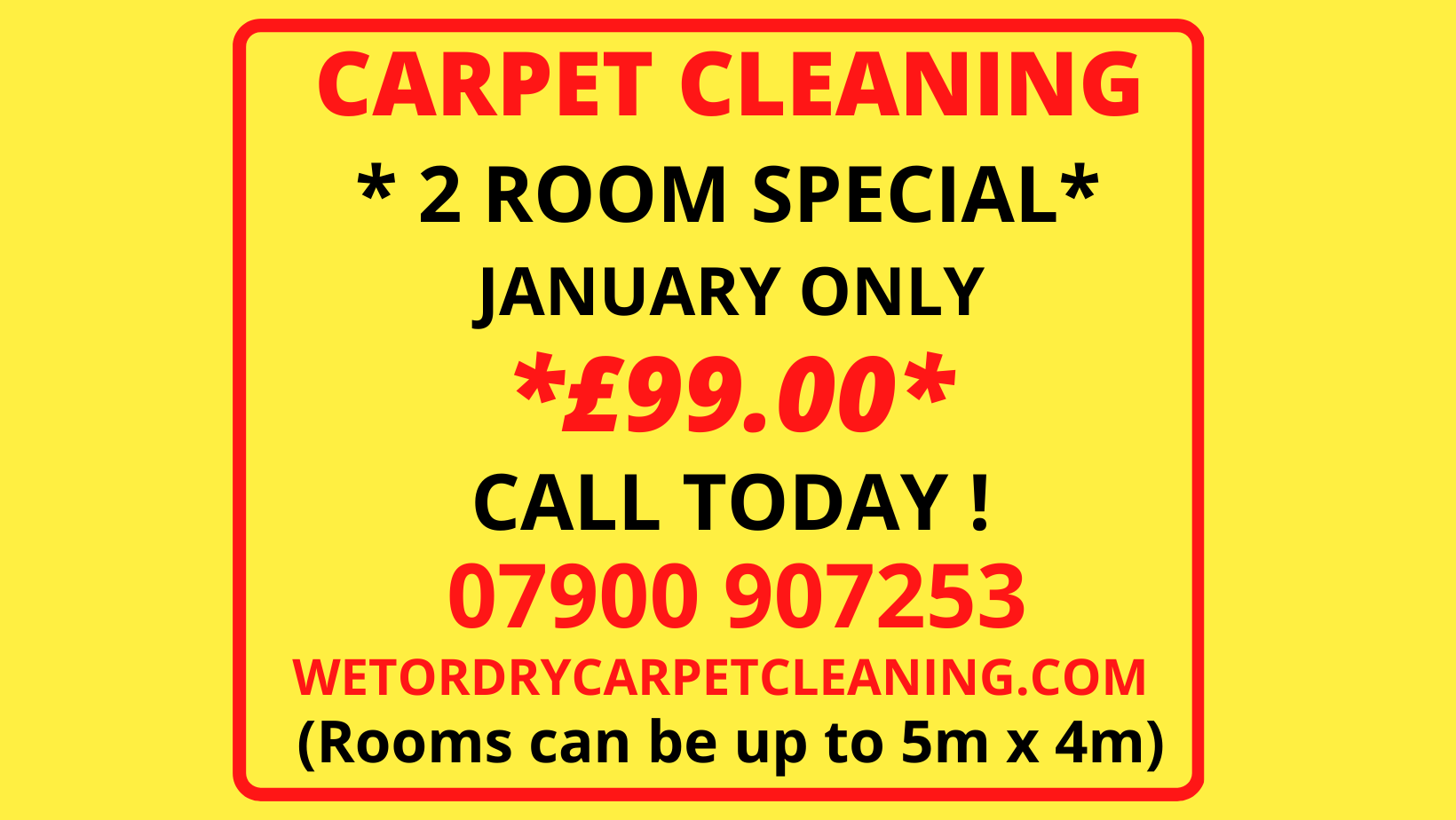 2 Room January Special - 2 Rooms Cleaned for £99.00 !